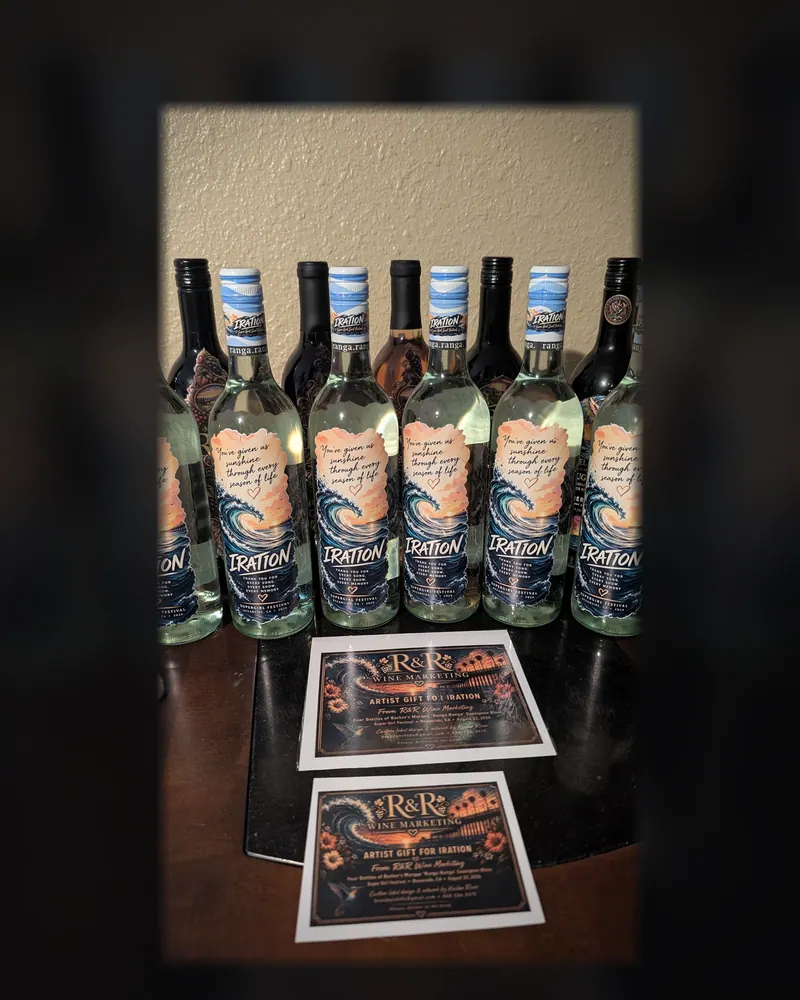Artist gift for Iration, 2026: Custom bottles with the matching cards