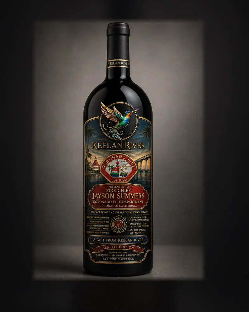 Keelan River house label: A bottle render from our studio