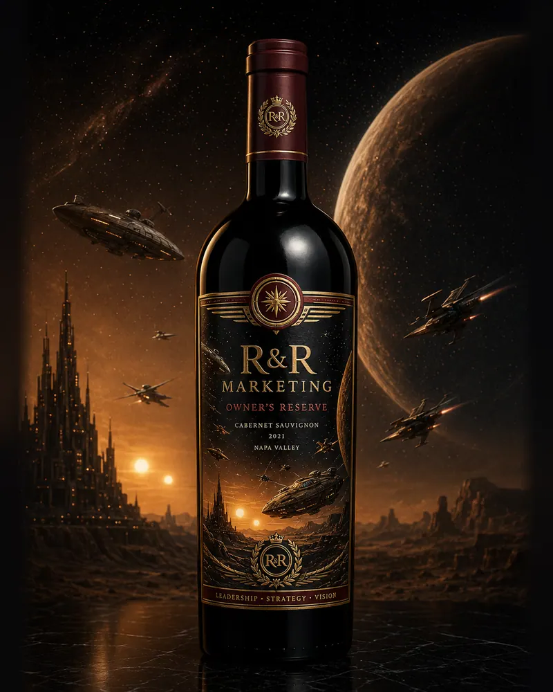Bottle concept, 2026: A finished bottle render from our studio