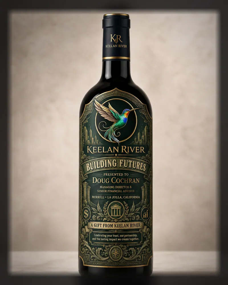 Keelan River house label: A bottle render from our studio
