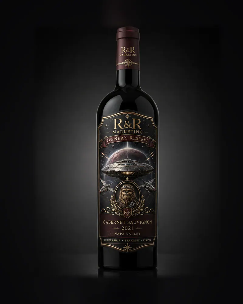 Bottle concept, 2026: A finished bottle render from our studio
