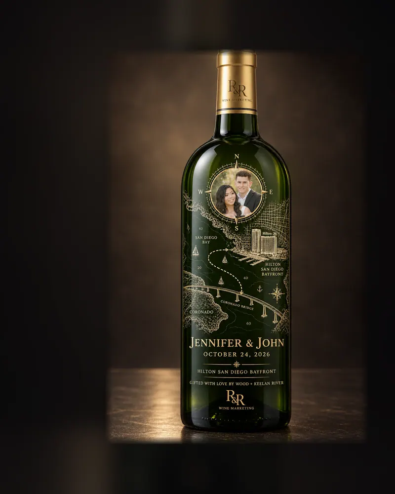 Wedding gift, 2026: A bottle render we explored for the couple
