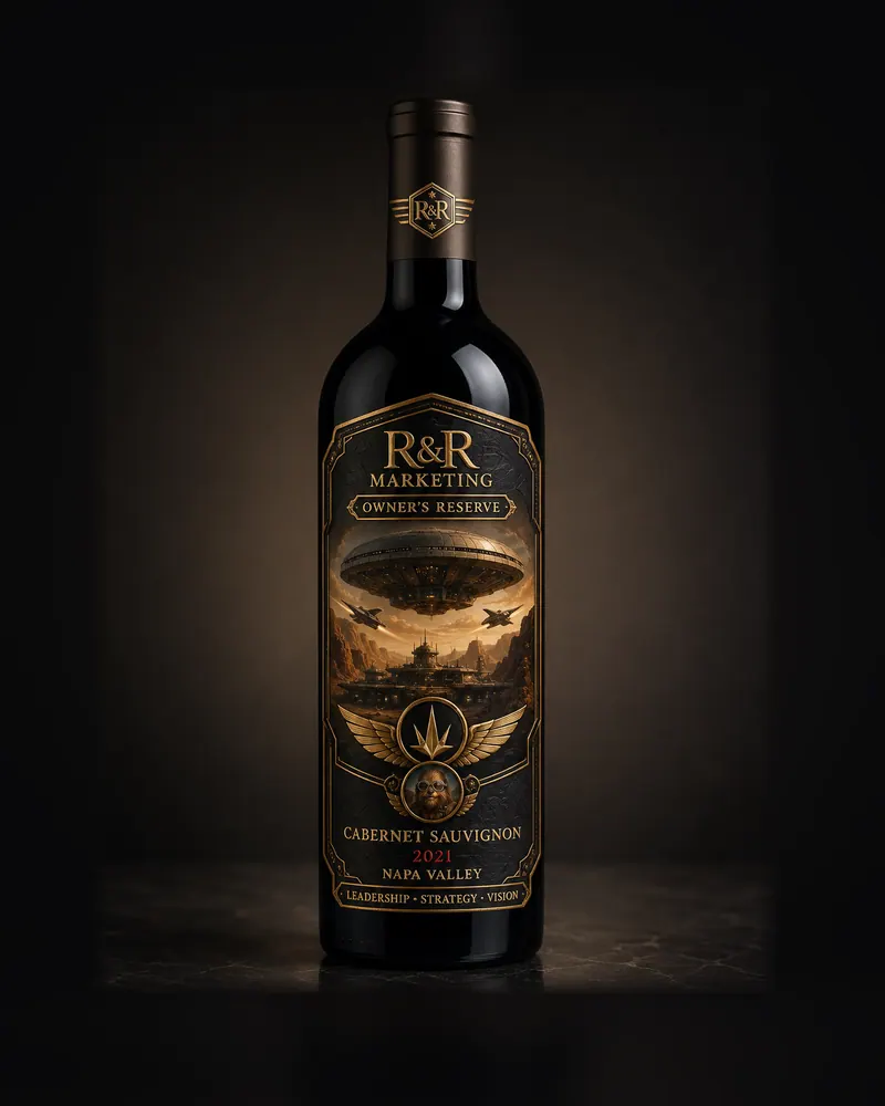 Bottle concept, 2026: A finished bottle render from our studio