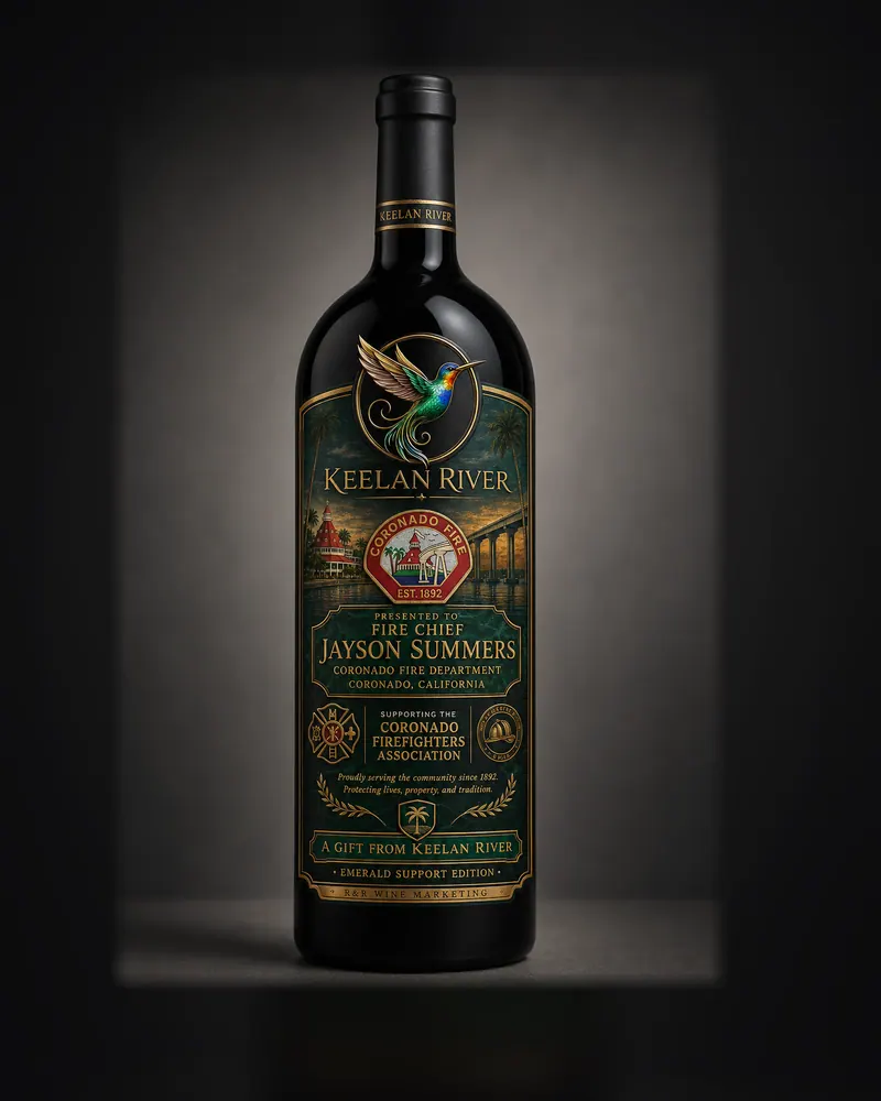 Keelan River house label: A bottle render from our studio