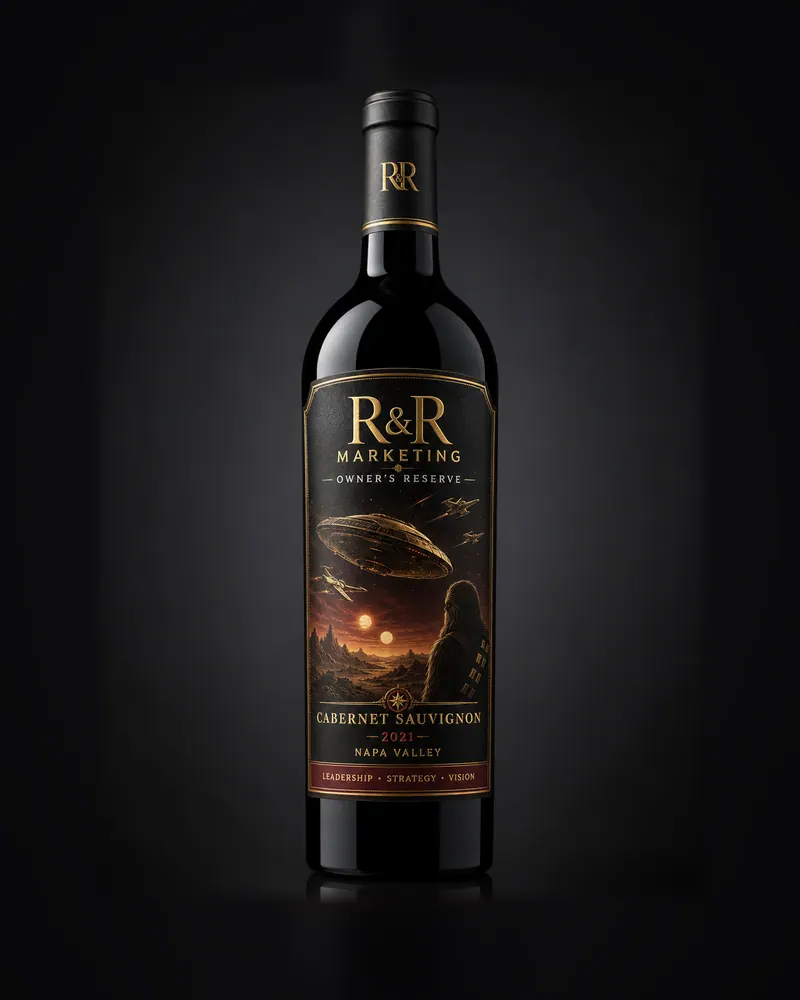 Bottle concept, 2026: A finished bottle render from our studio