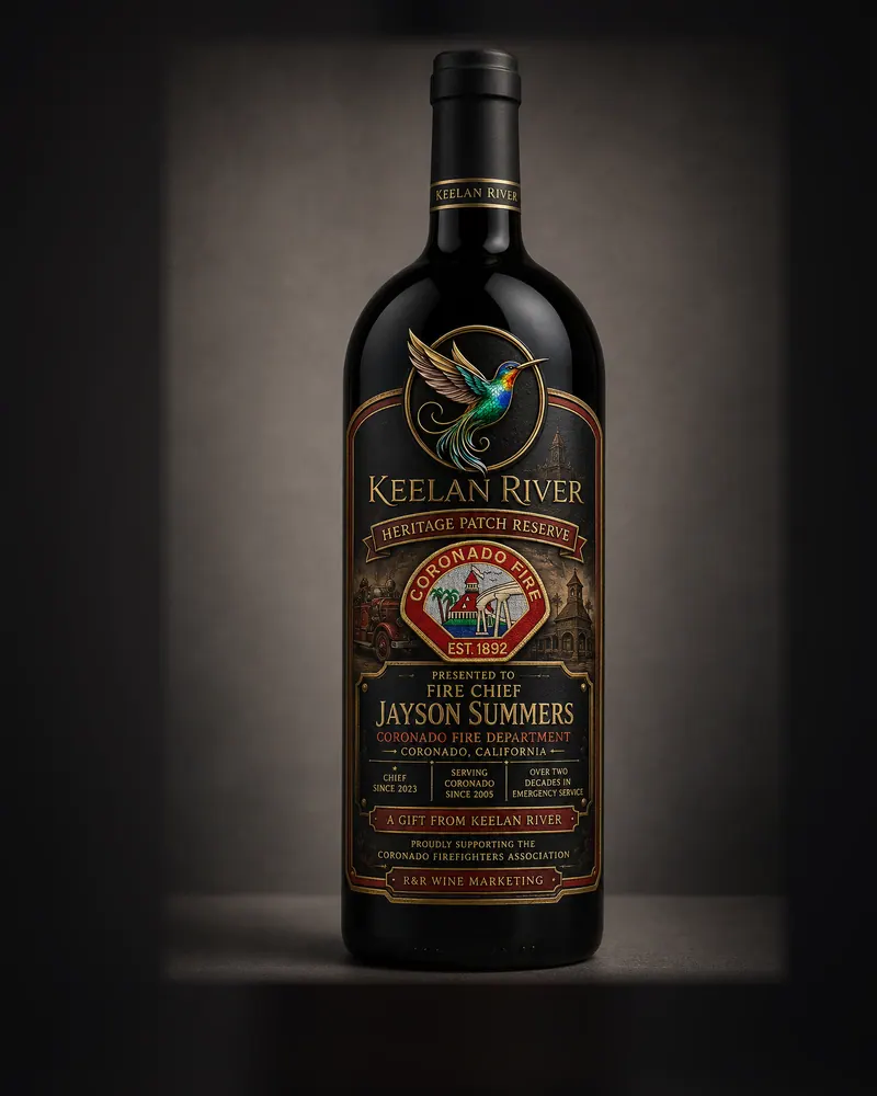Keelan River house label: A bottle render from our studio