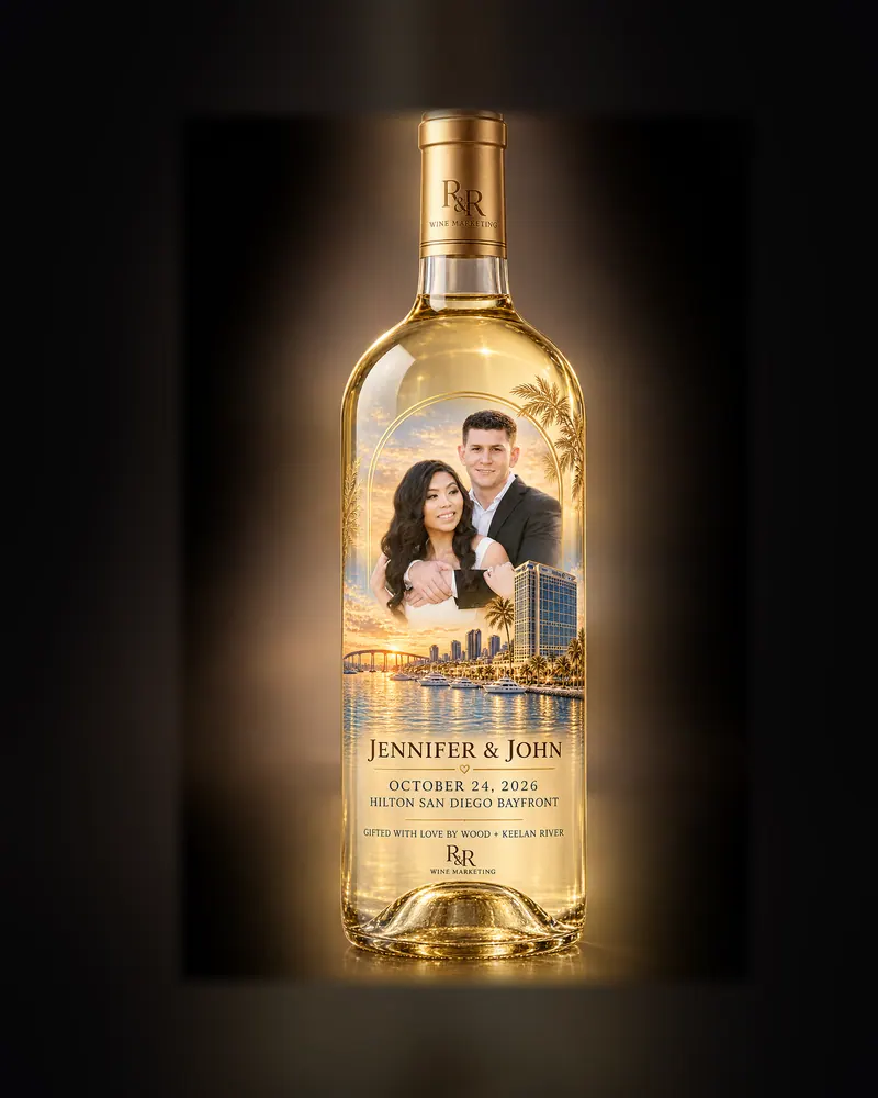 Wedding gift, 2026: A bottle render we explored for the couple