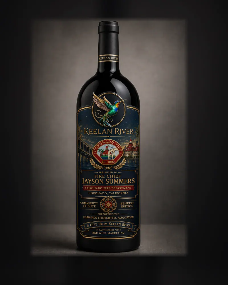 Keelan River house label: A bottle render from our studio