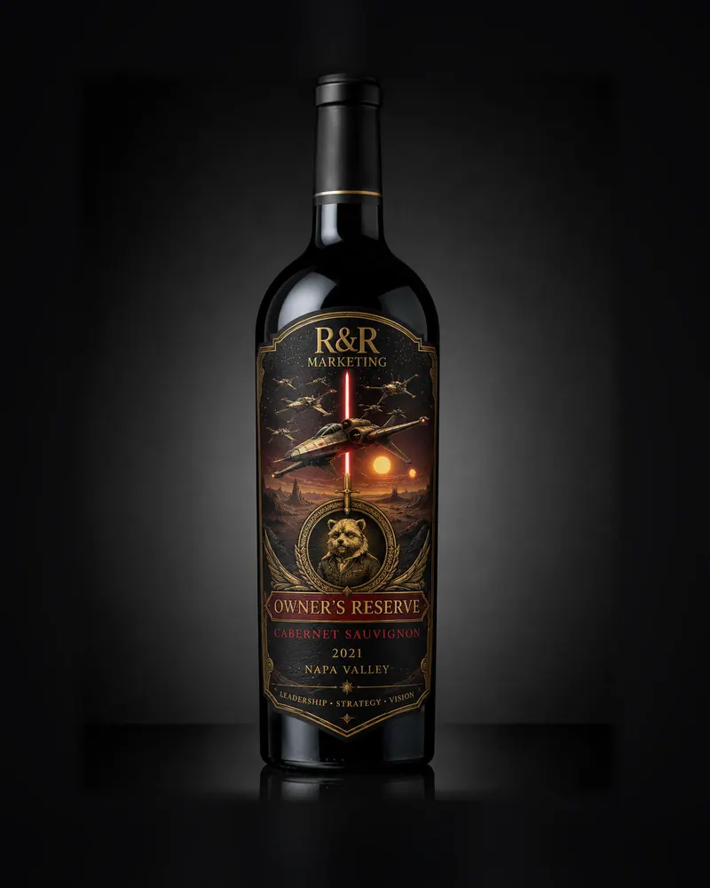 Bottle concept, 2026: A finished bottle render from our studio