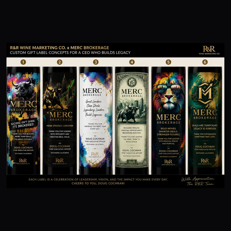 MERC Brokerage label series: A presentation board for a label series