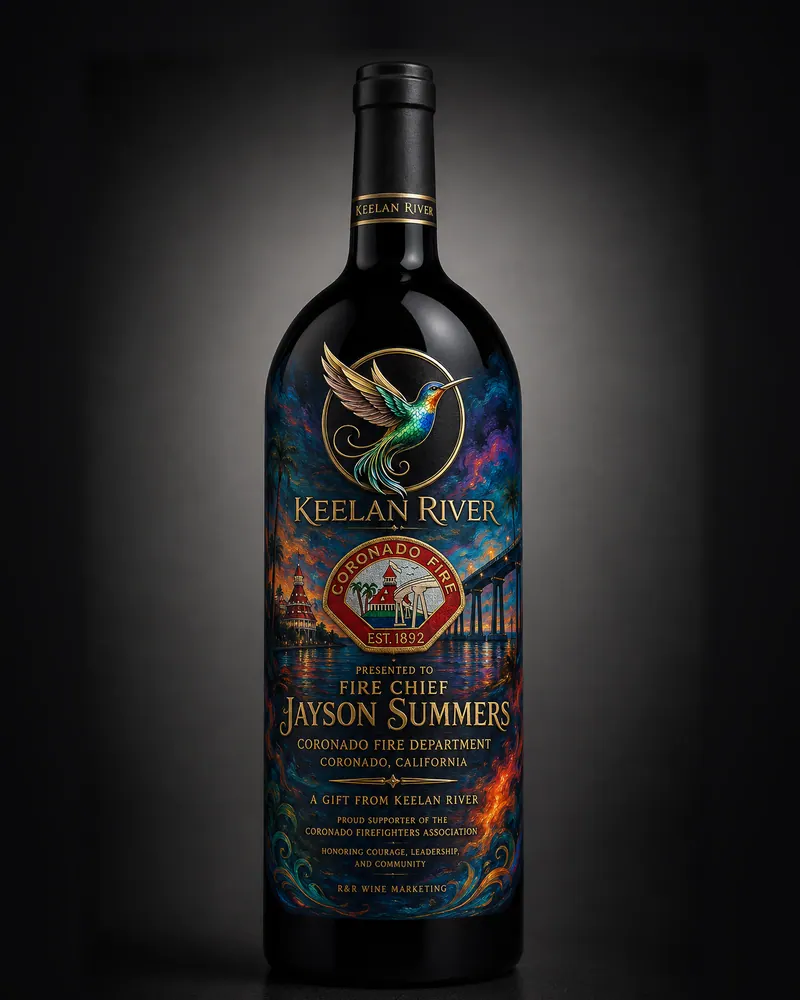Keelan River house label: A bottle render from our studio