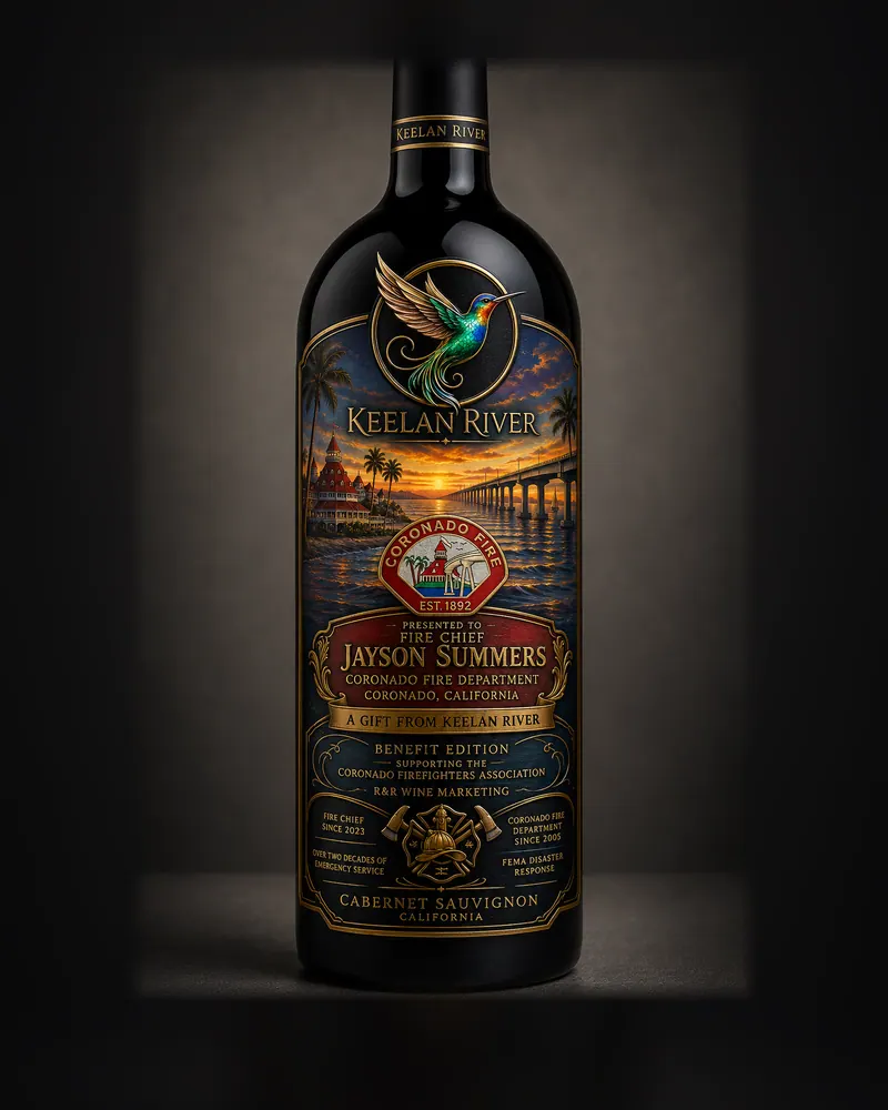 Keelan River house label: A bottle render from our studio