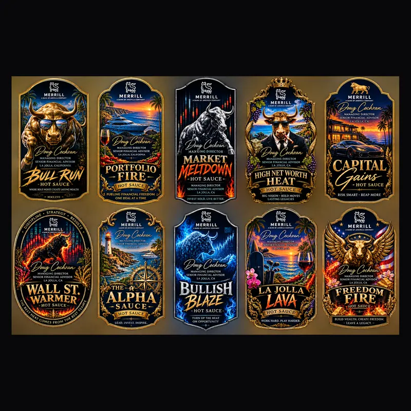 Label series: A full sheet of labels in one series