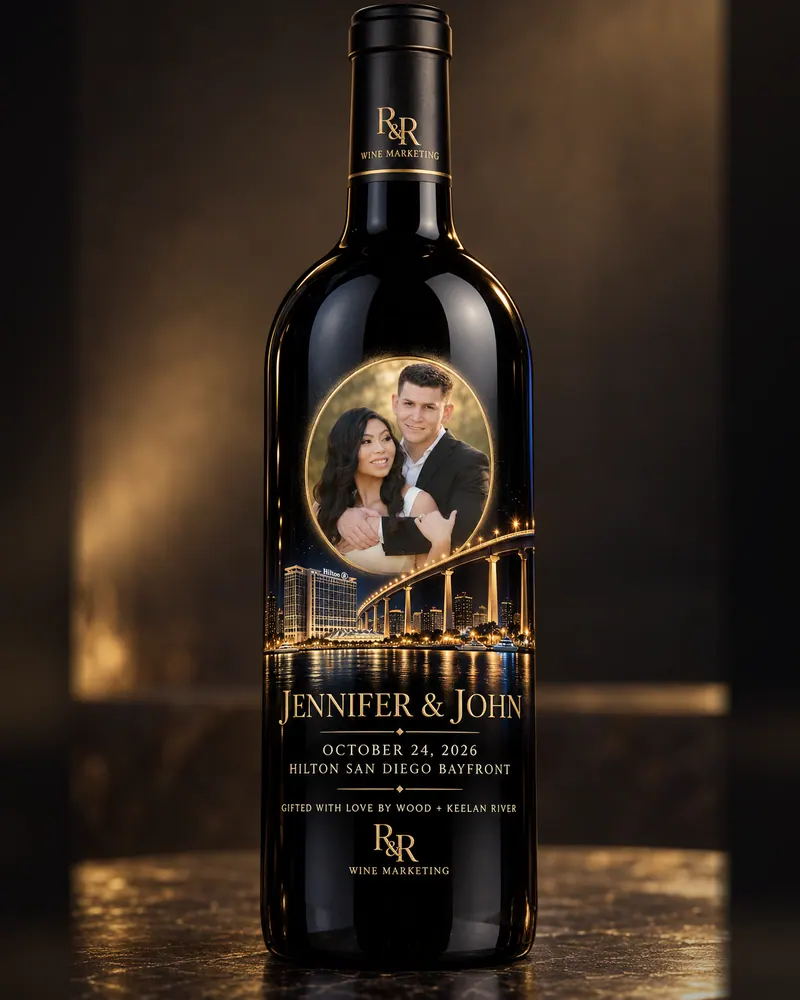 Wedding gift, 2026: A bottle render we explored for the couple
