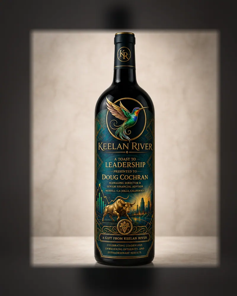Keelan River house label: A bottle render from our studio