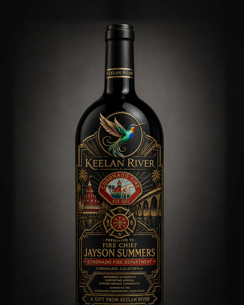 Keelan River house label: A bottle render from our studio