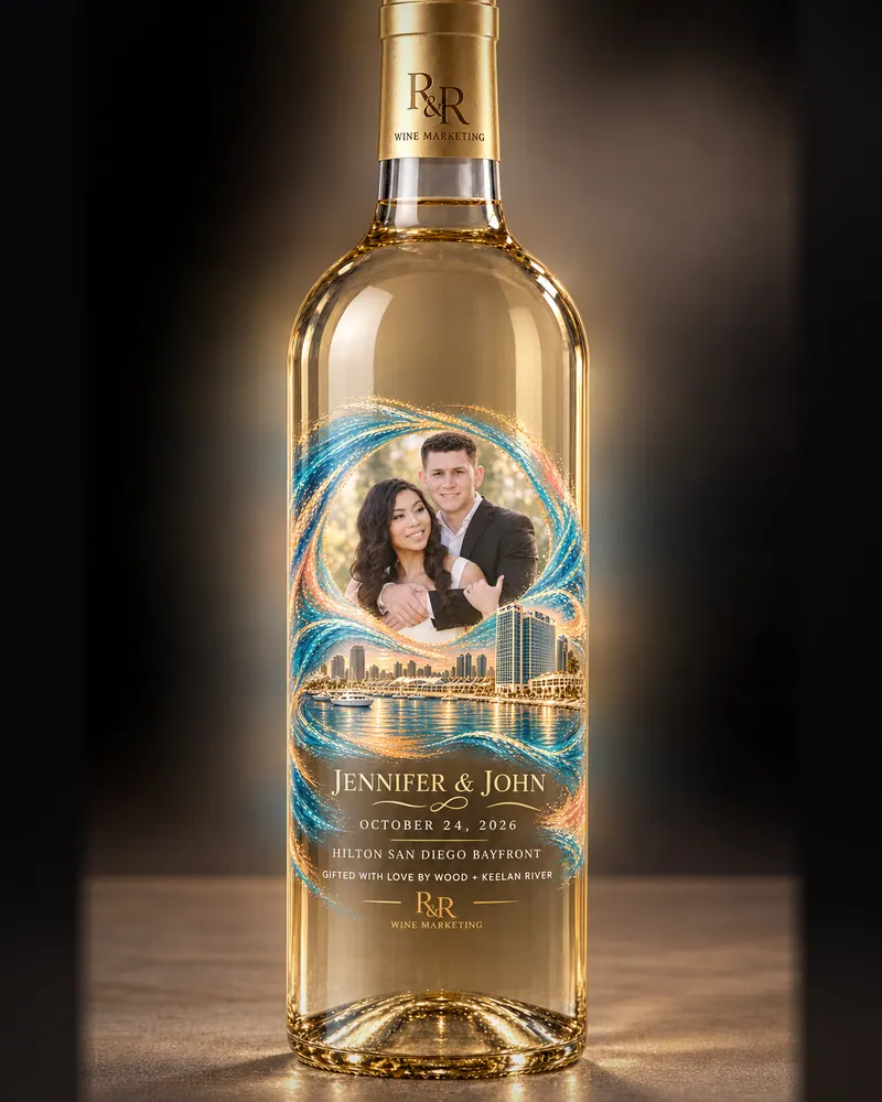 Wedding gift, 2026: A bottle render we explored for the couple