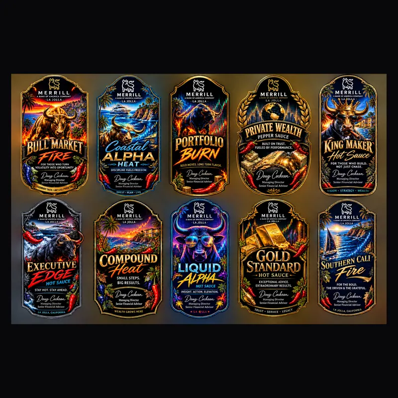 Label series: A full sheet of labels in one series