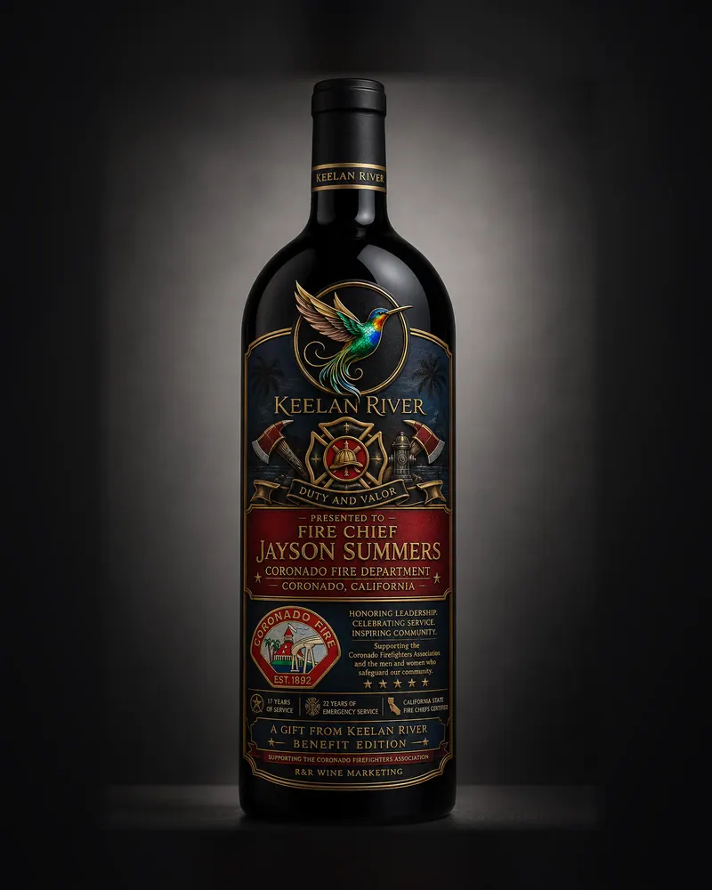 Keelan River house label: A bottle render from our studio