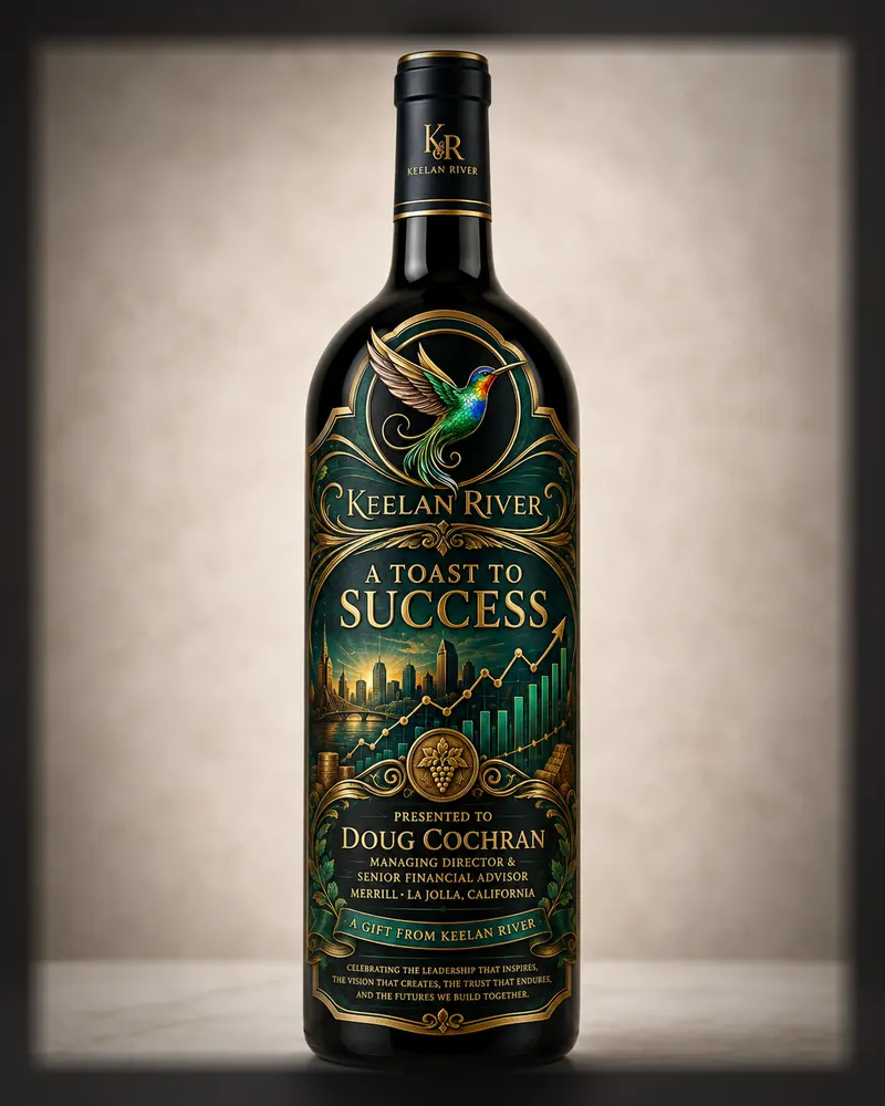 Keelan River house label: A bottle render from our studio
