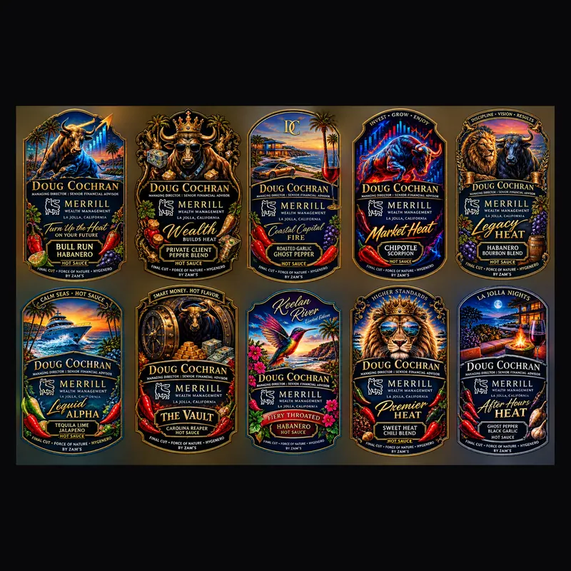 Label series: A full sheet of labels in one series