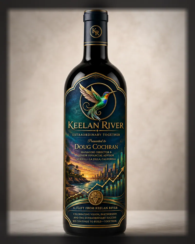 Keelan River house label: A bottle render from our studio