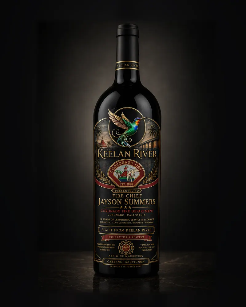 Keelan River house label: A bottle render from our studio