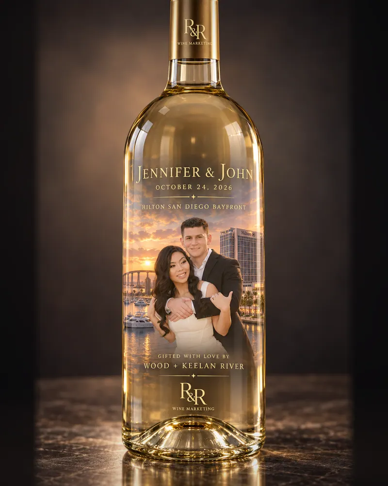 Wedding gift, 2026: A bottle render we explored for the couple