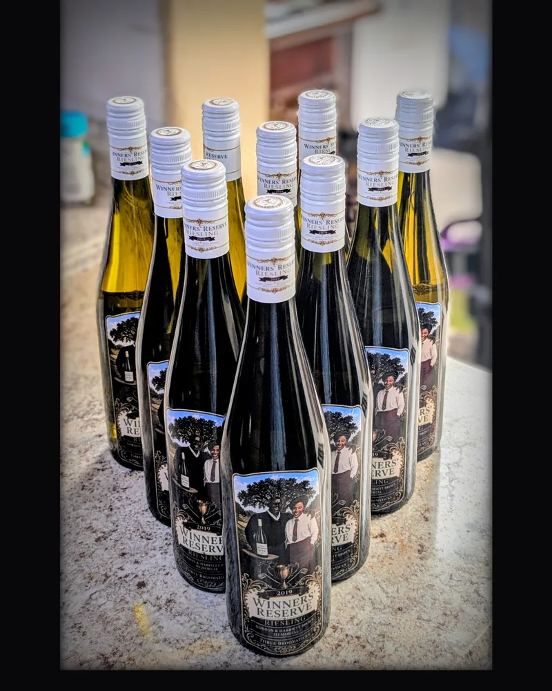 A pyramid of bottles with Winners' Reserve labels