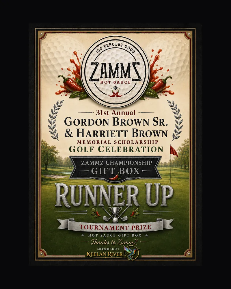 Runner Up Zamm'Z gift box label artwork