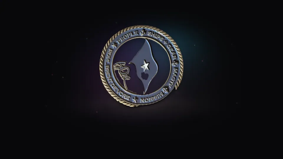 Navy challenge coin with a star