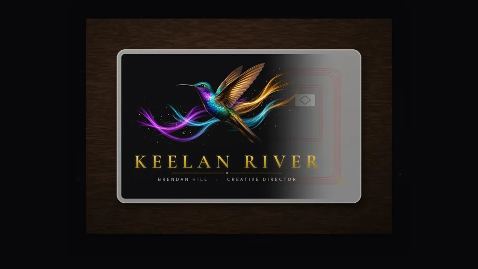 Mockup of a Keelan River metal card