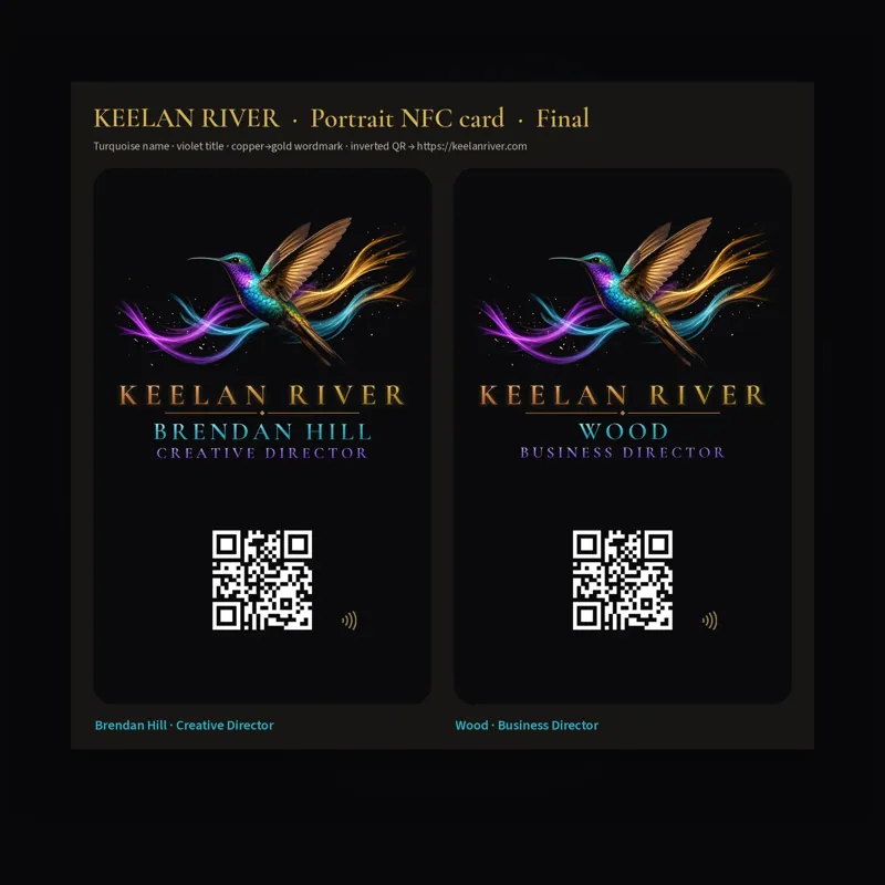 Keelan River NFC card pair design