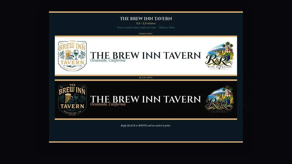Brew Inn Tavern banner design proof