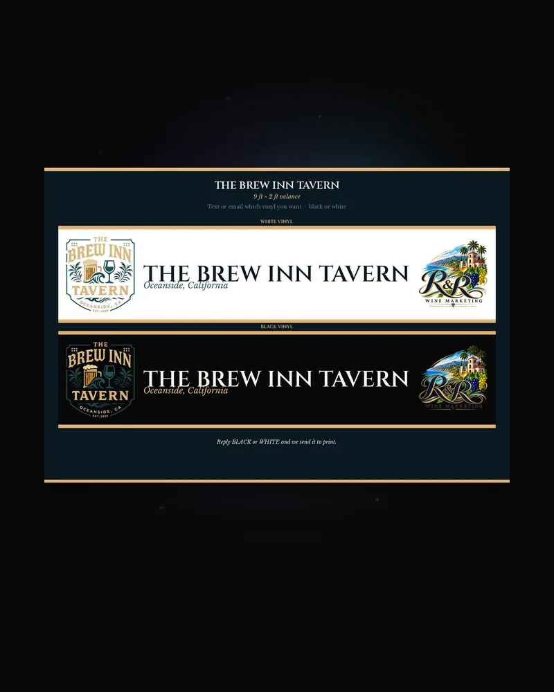 A banner design proof by Keelan River Atelier