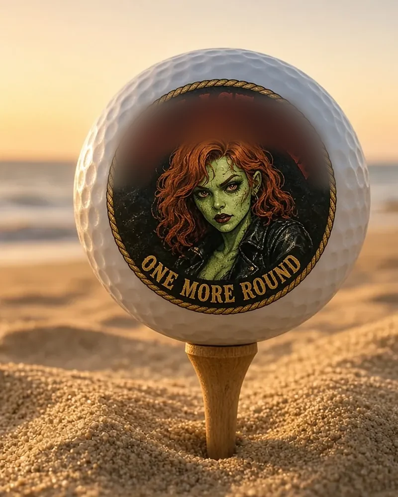Jimi Lane golf ball on the sand