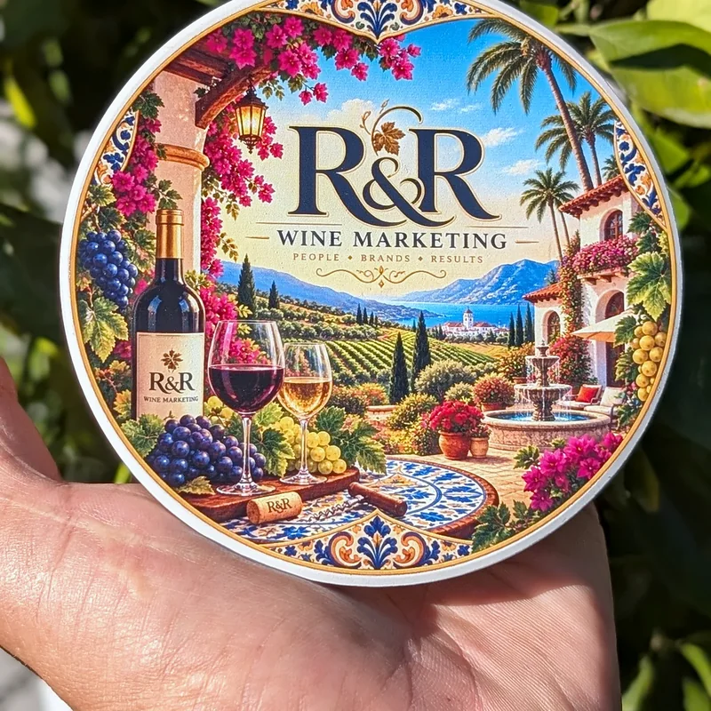 Coaster with a coastal villa scene, made for R&R